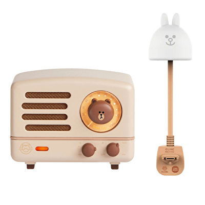 Muzen OTR Metal Linefriends Lambalı Bluetooth Hoparlör ve Radyo Set